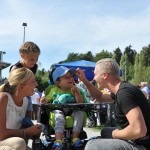 Jakob und Julian mit Jakobs Mama und Schwester